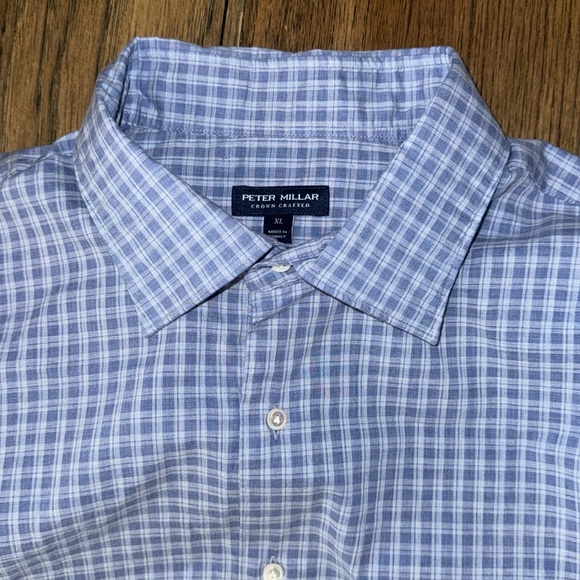 Peter Millar Crown Crafted Flex Finish Excursionist Cotton Shirt Chambray Blue - Picture 3 of 15